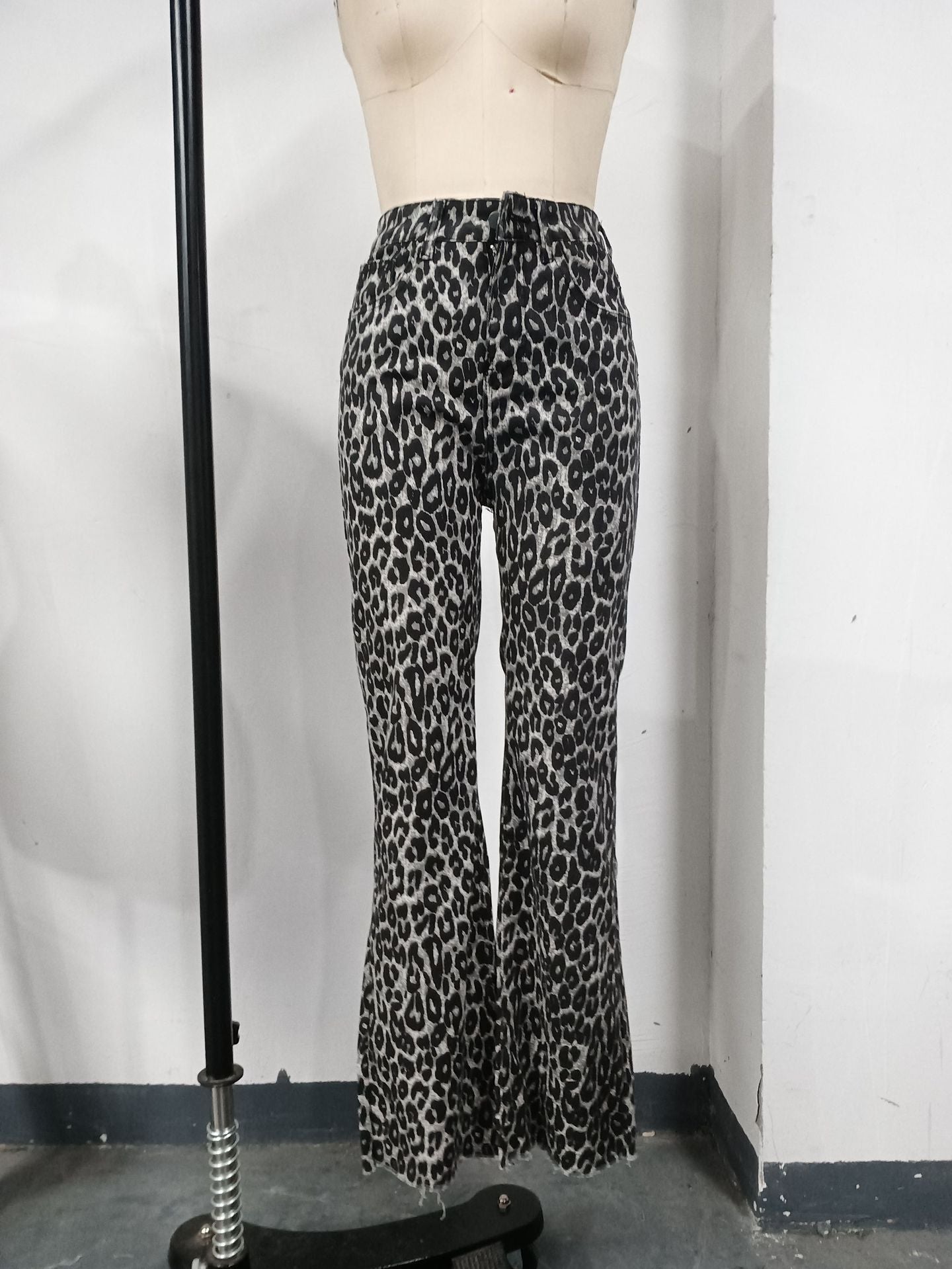 Retro Gewassen Denim Hoge Taille Slim Fit Jeans voor Dames