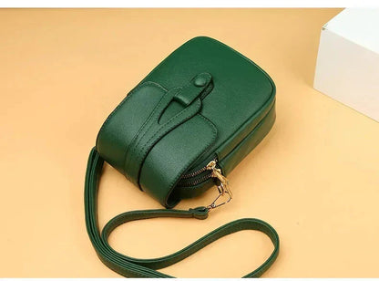 Retro Leren Dameshandtas met Schouderband en Compartmenten