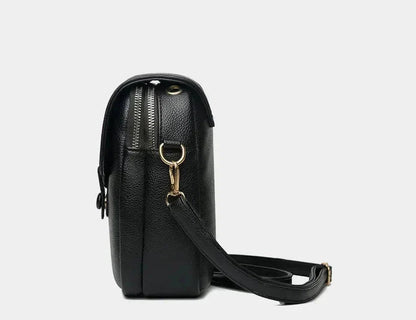 Retro Leren Dameshandtas met Schouderband en Compartmenten