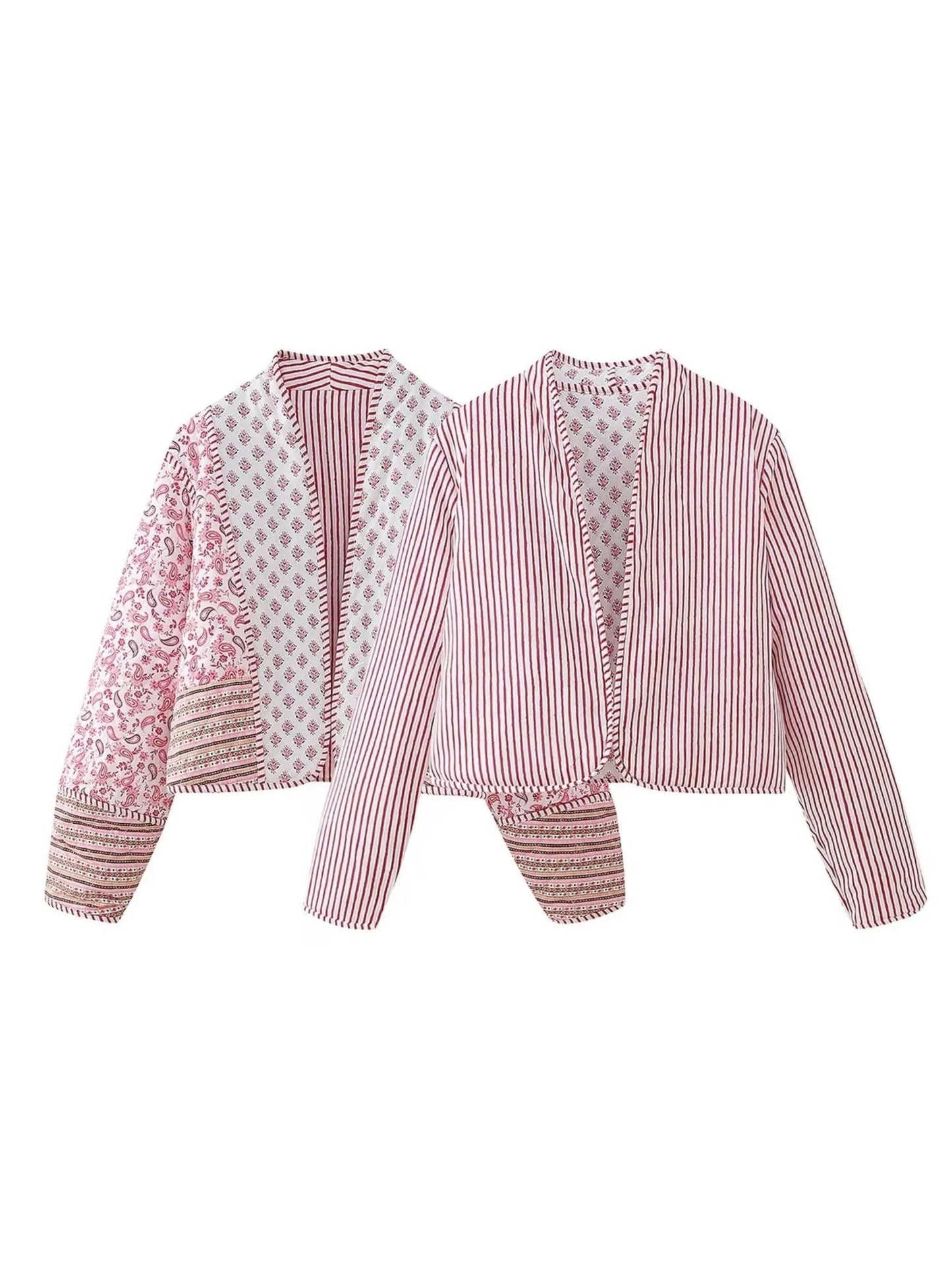 Reversible Bohemian Franse Jas met Twee Unieke Patronen