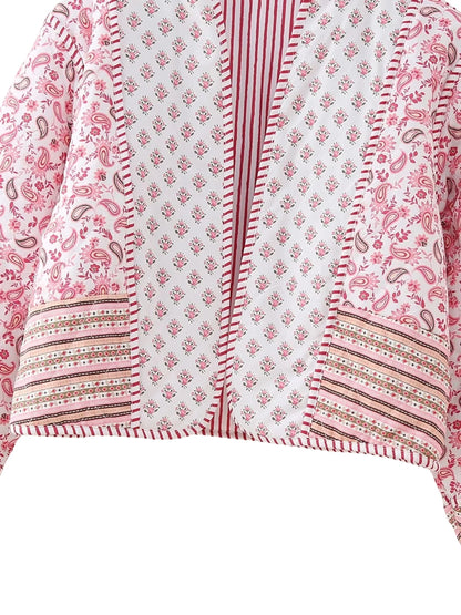 Reversible Bohemian Franse Jas met Twee Unieke Patronen