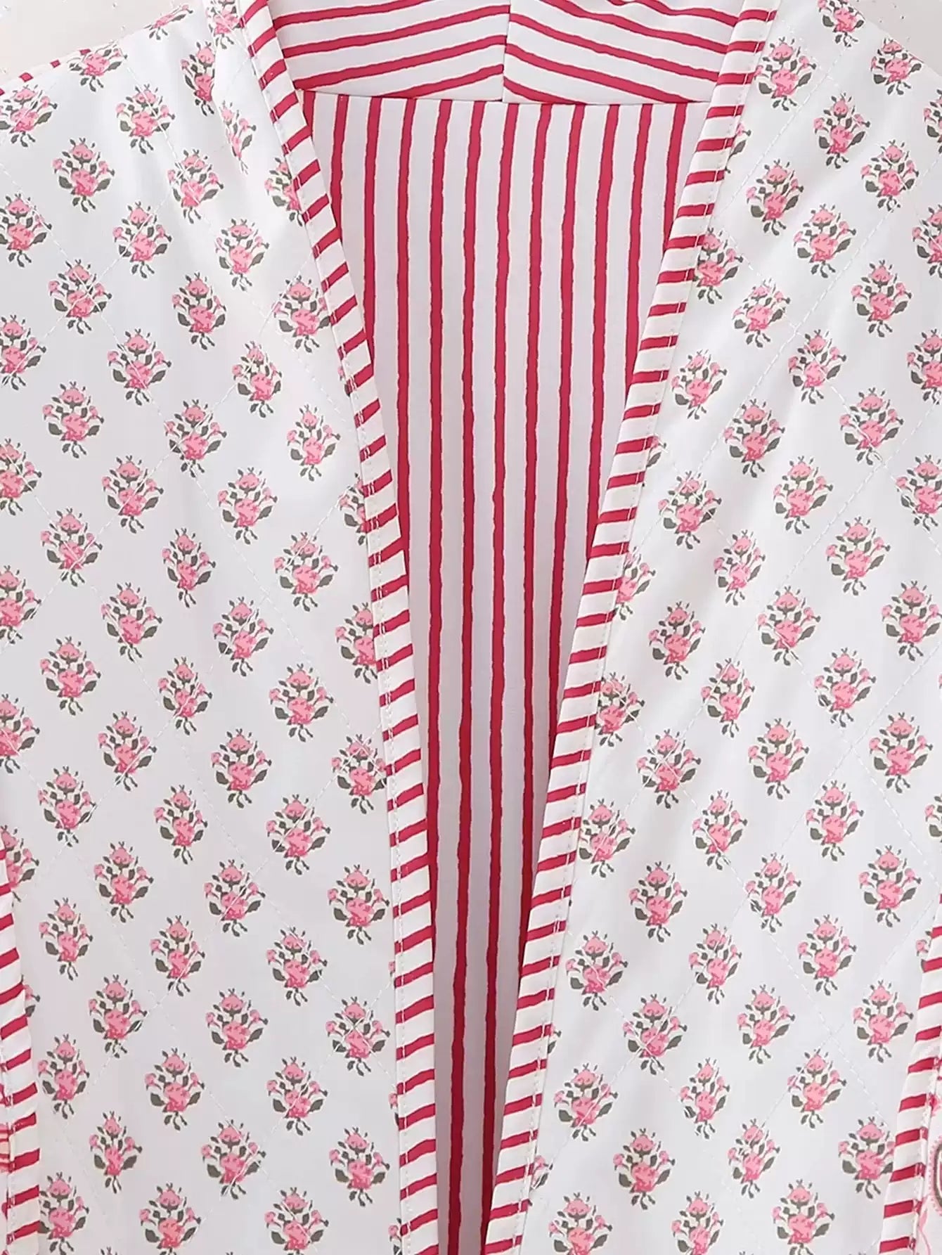 Reversible Bohemian Franse Jas met Twee Unieke Patronen