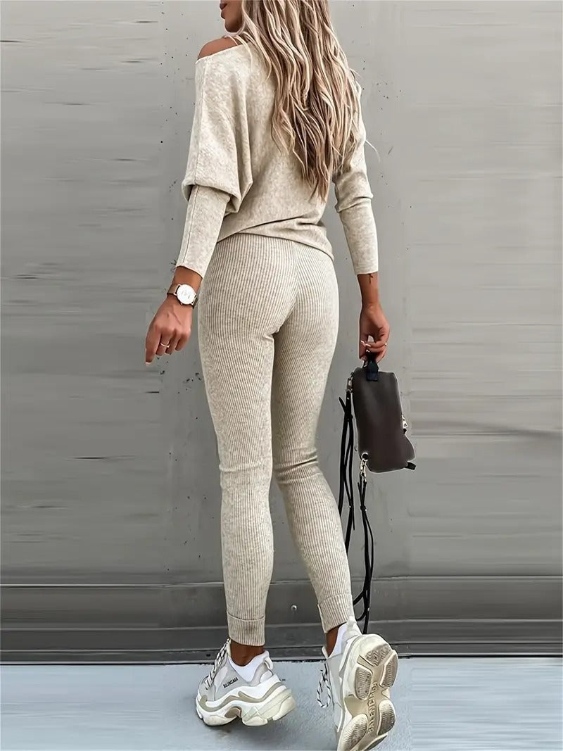Ribbed two-piece loungewear set – Belaire