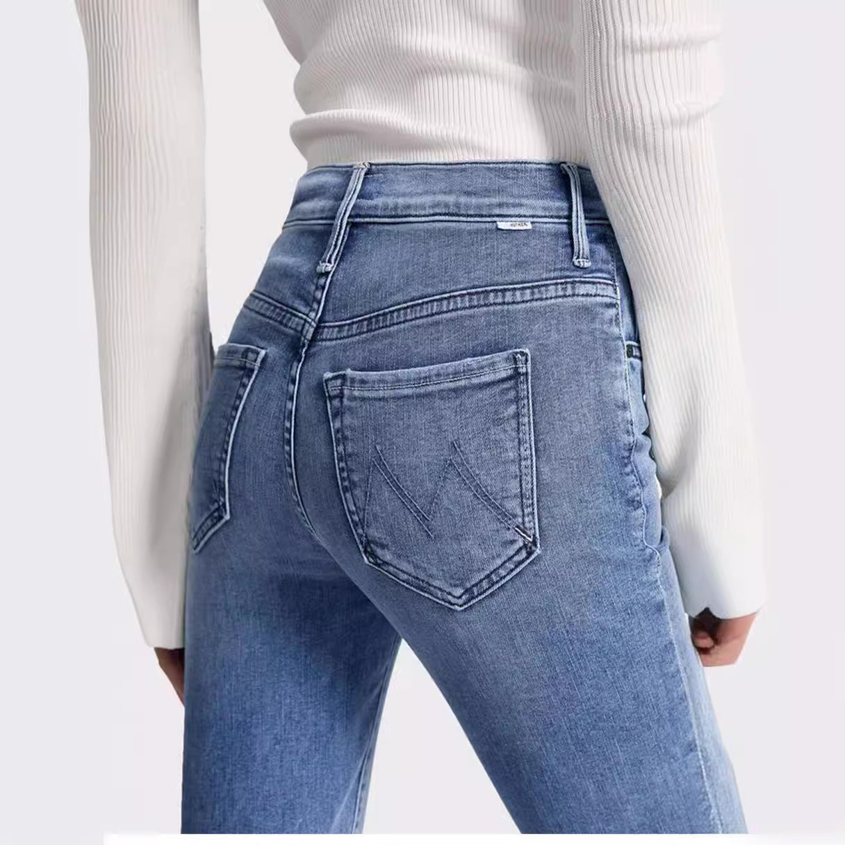 Rivana | Hoge taille Rechte cropped Spijkerbroek