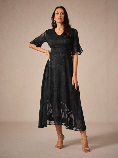 Romantische midi jurk met luxe kant - Kyle
