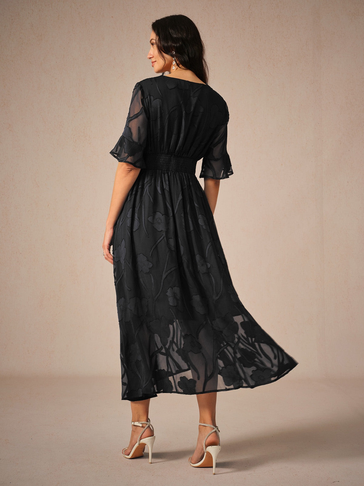 Romantische midi jurk met luxe kant - Kyle