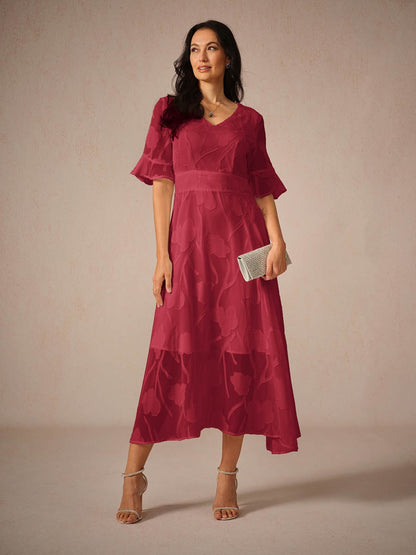 Romantische midi jurk met luxe kant - Kyle