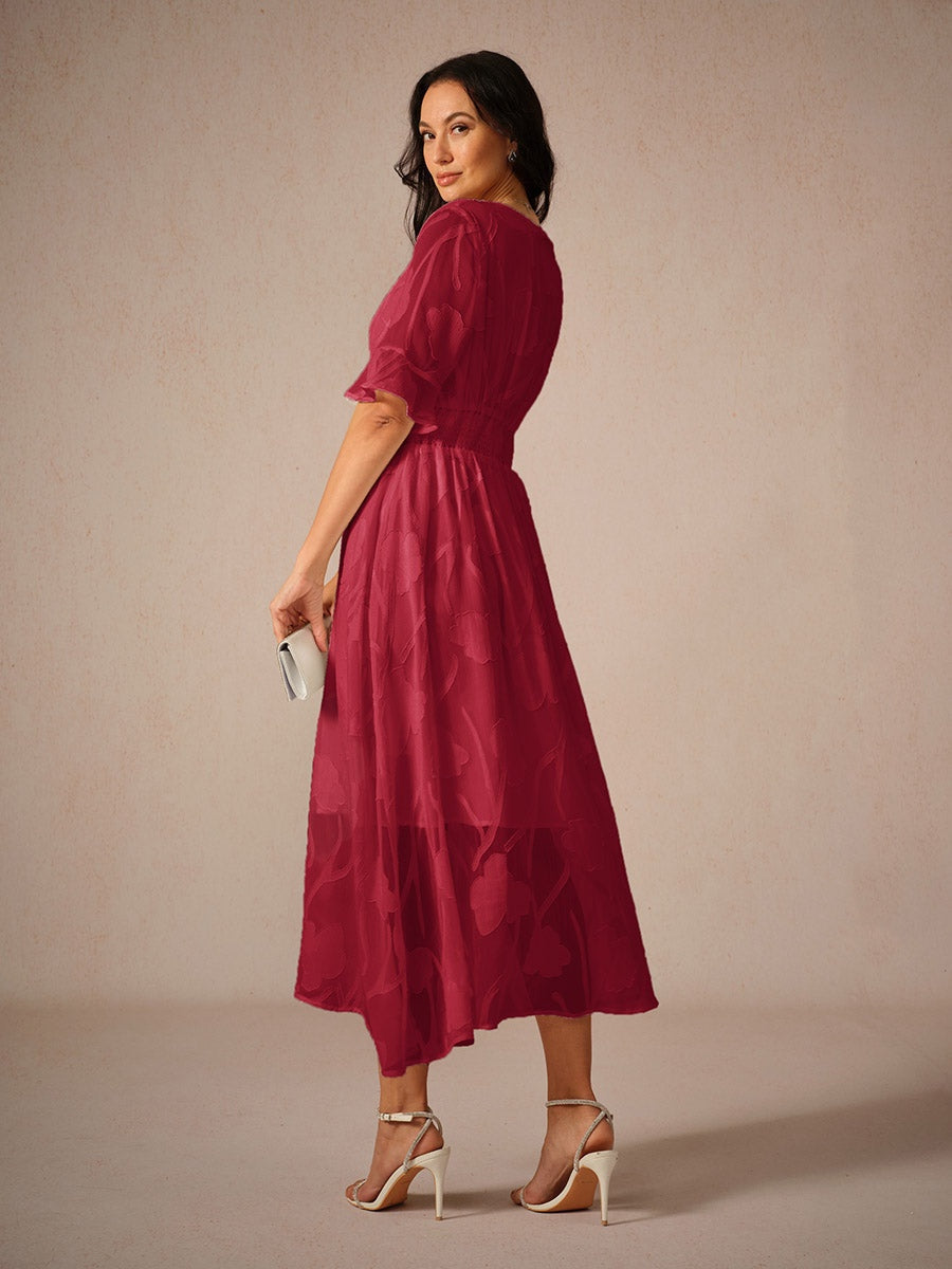 Romantische midi jurk met luxe kant - Kyle