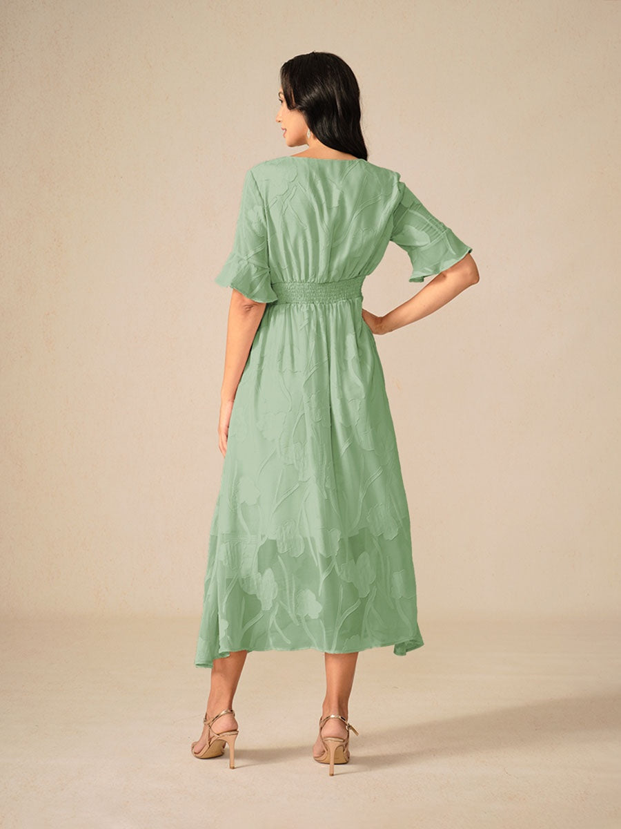 Romantische midi jurk met luxe kant - Kyle