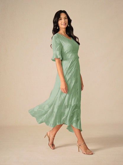 Romantische midi jurk met luxe kant - Kyle