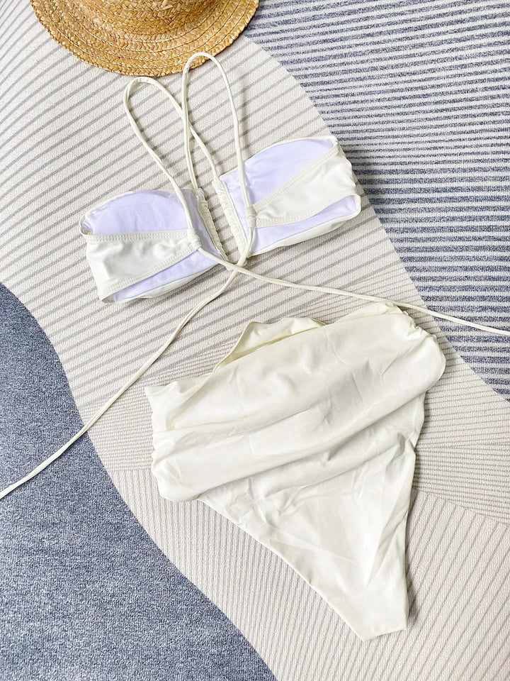 Rosa Bikini | Halternek met Bloemdetail