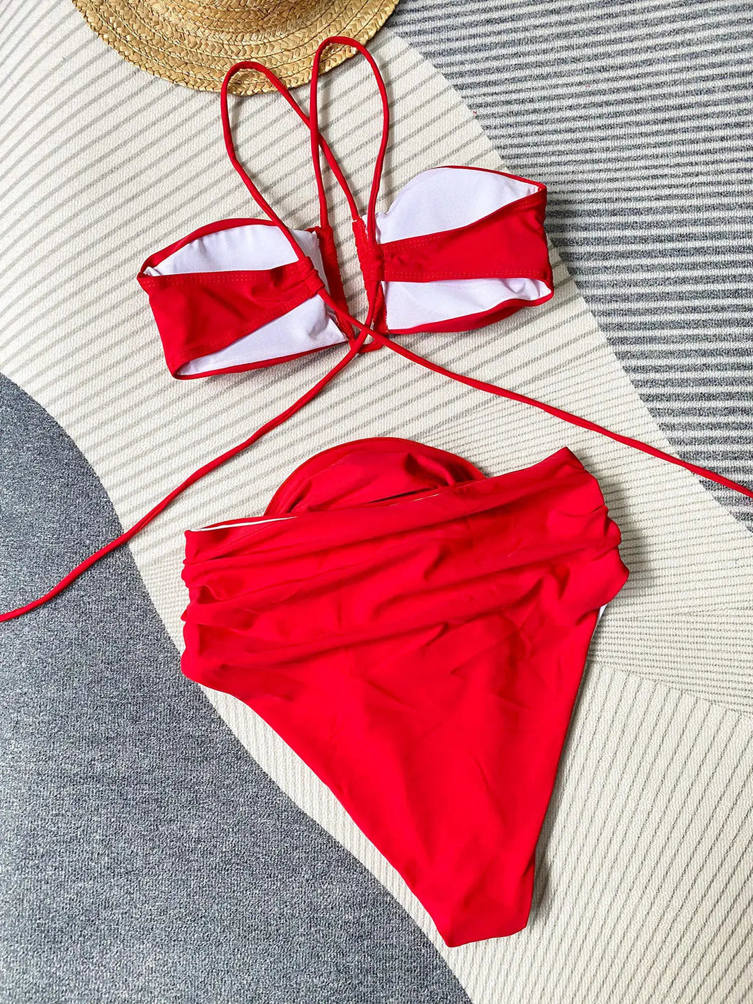 Rosa Bikini | Halternek met Bloemdetail