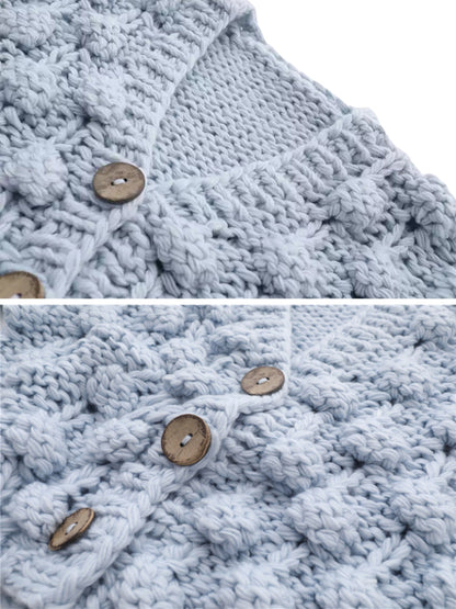 Roze Popcorn Gebreide Cardigan voor Dames - Handgemaakt en Comfortabel