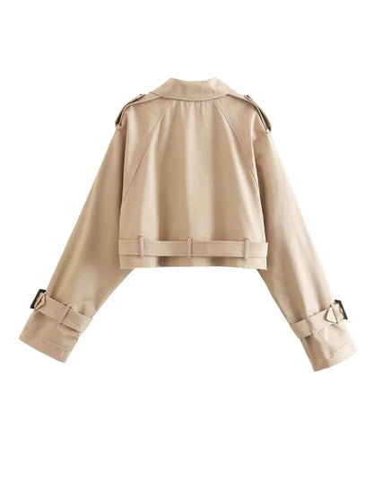 Nora Korte Dames Trenchcoat Met Ceintuur