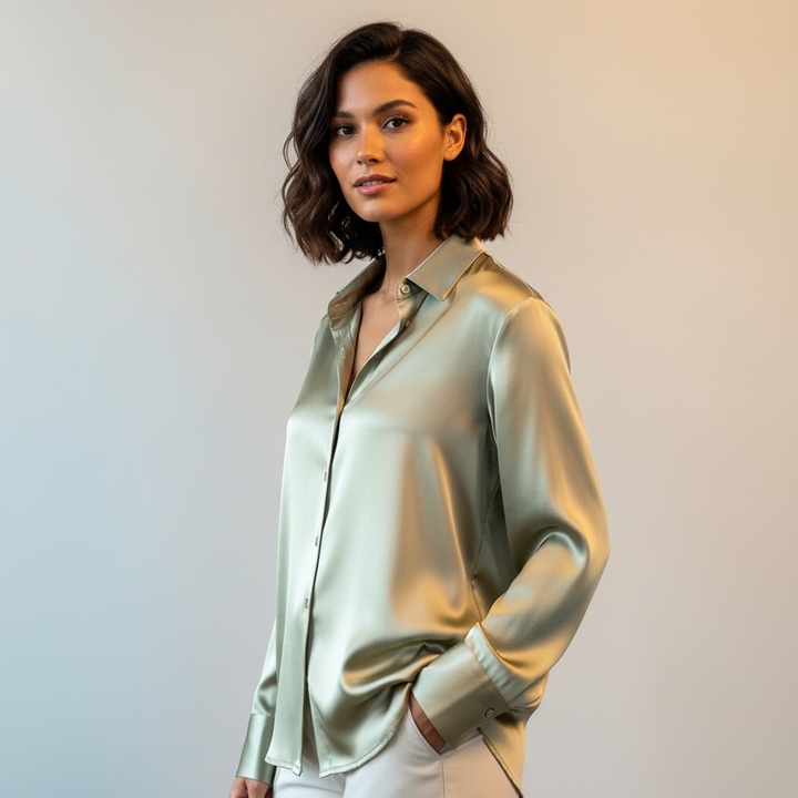 Satijnen dames blouse - Vivienne