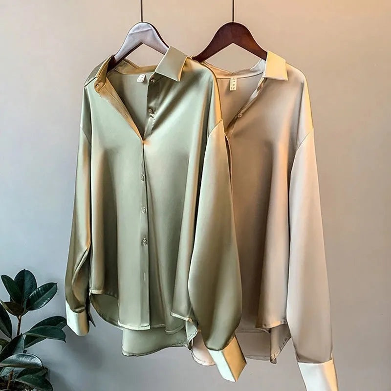 Satijnen dames blouse - Vivienne