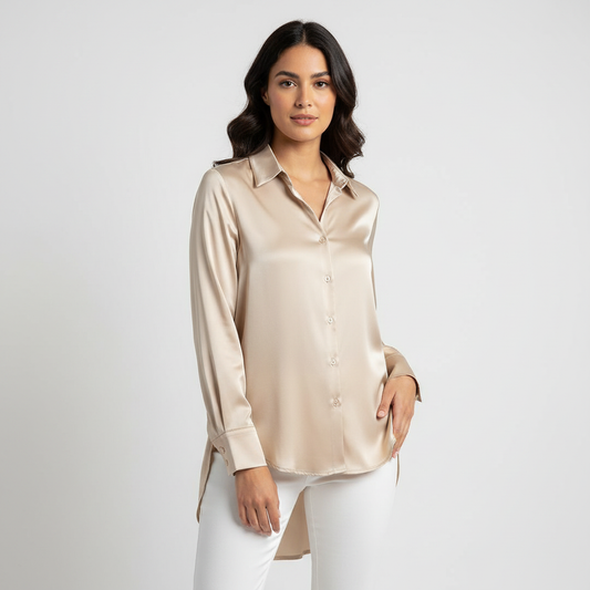 Satijnen dames blouse – Amélie