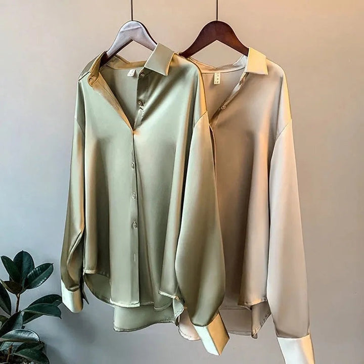 Satijnen dames blouse – Amélie