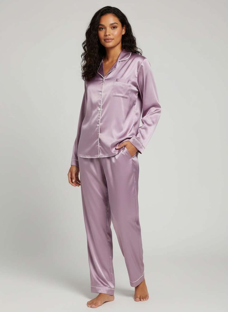 Satijnen dames pyjamaset voor dames
