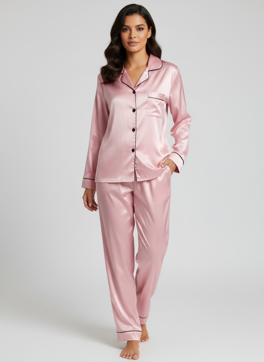 Satijnen dames pyjamaset voor dames