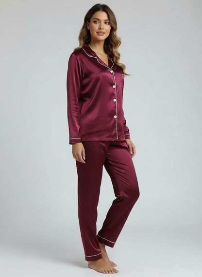 Satijnen dames pyjamaset voor dames
