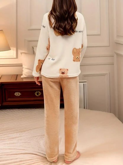 Schattige fleece pyjamaset voor dames – Eve