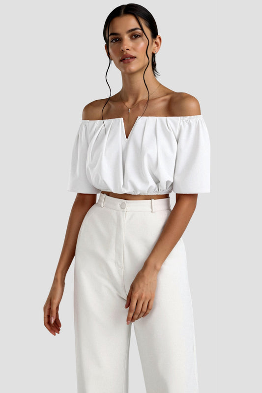 Schoudervrij Top met V-Hals