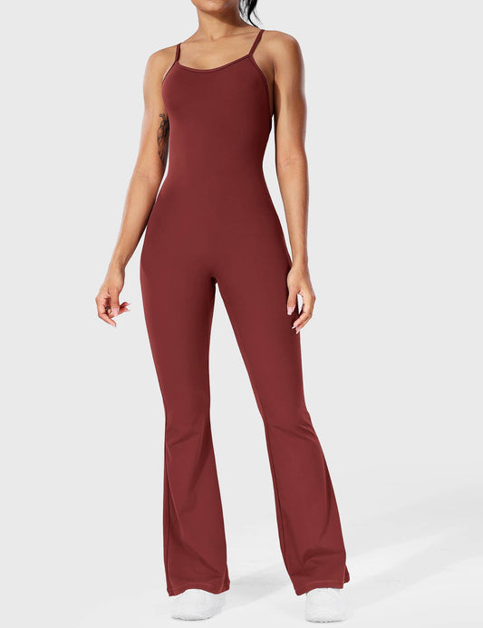 Serafina | Rugloze Flare Jumpsuit met verstelbare bandjes