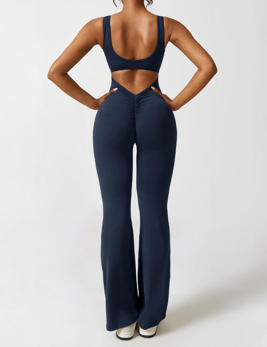 Sienna | Rugloze Flare-Jumpsuit