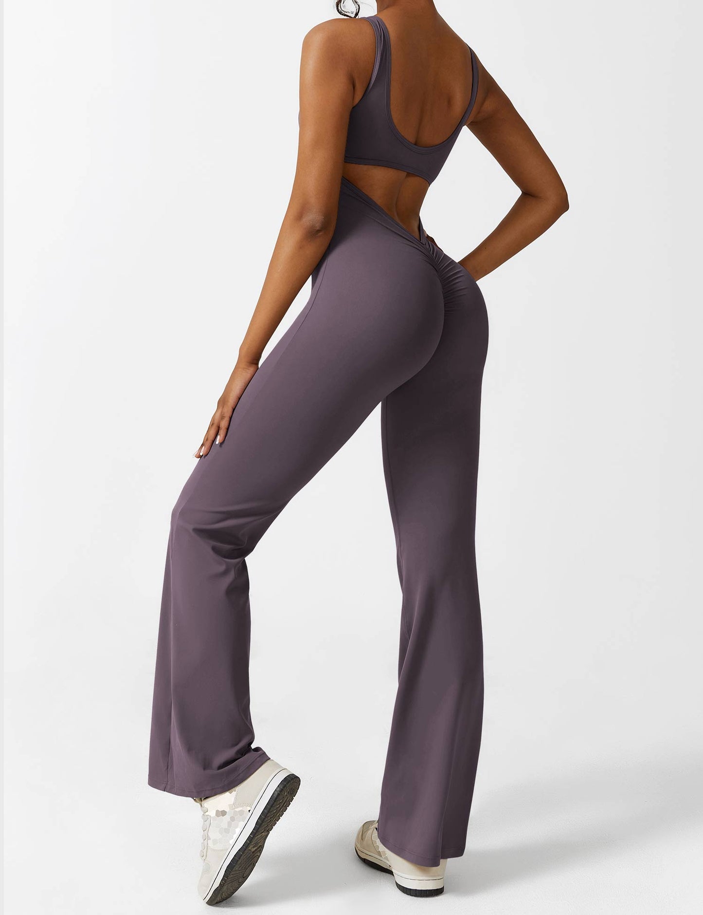 Sienna | Rugloze Flare-Jumpsuit