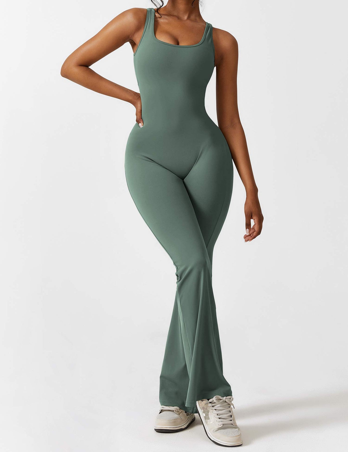 Sienna | Rugloze Flare-Jumpsuit