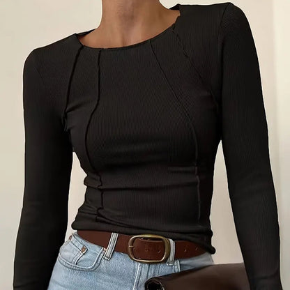 Slim Fit Gebreide Top met Textuur en Flatterende Pasvorm