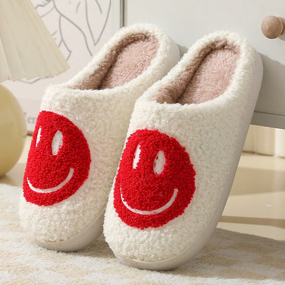 Smiley teddy pantoffels met zachte voering