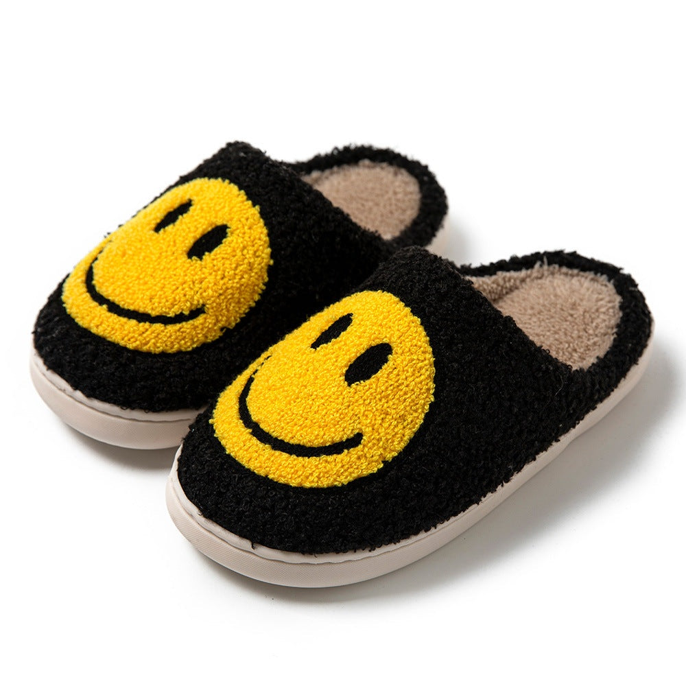Smiley teddy pantoffels met zachte voering