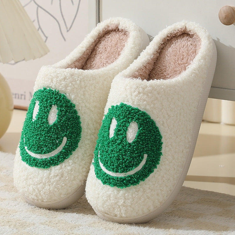 Smiley teddy pantoffels met zachte voering