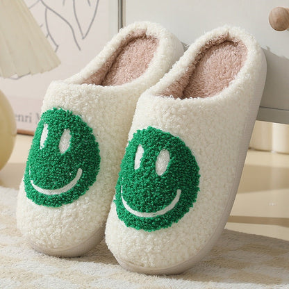 Smiley teddy pantoffels met zachte voering