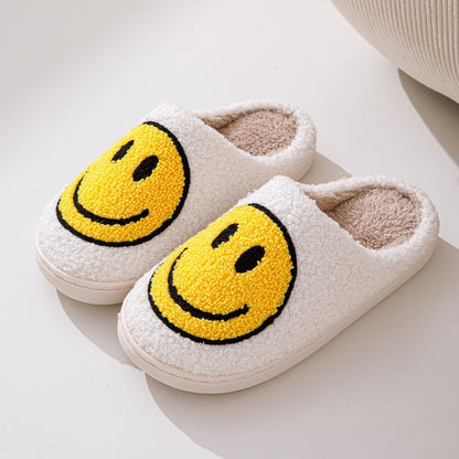 Smiley teddy pantoffels met zachte voering