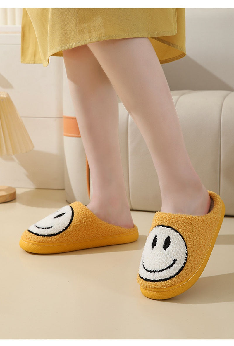 Smiley teddy pantoffels met zachte voering