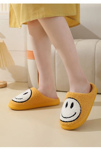Smiley teddy pantoffels met zachte voering