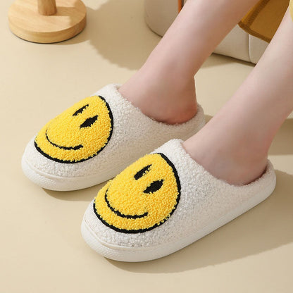 Smiley teddy pantoffels met zachte voering