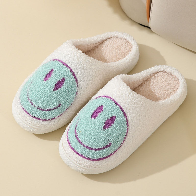 Smiley teddy pantoffels met zachte voering