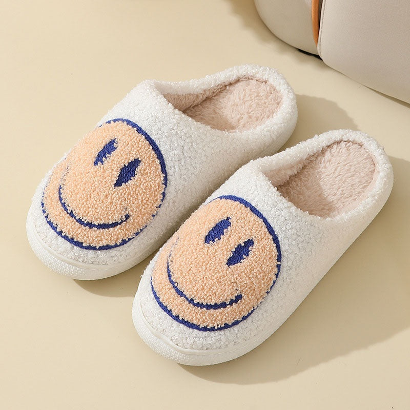 Smiley teddy pantoffels met zachte voering