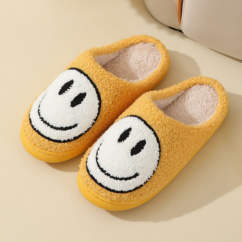 Smiley teddy pantoffels met zachte voering