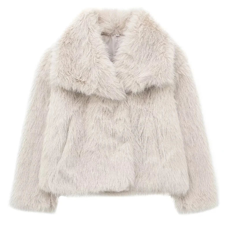 Sophie Damesjas van Imitatiebont – Warme Luxe Winterjas met Elegante Pasvorm