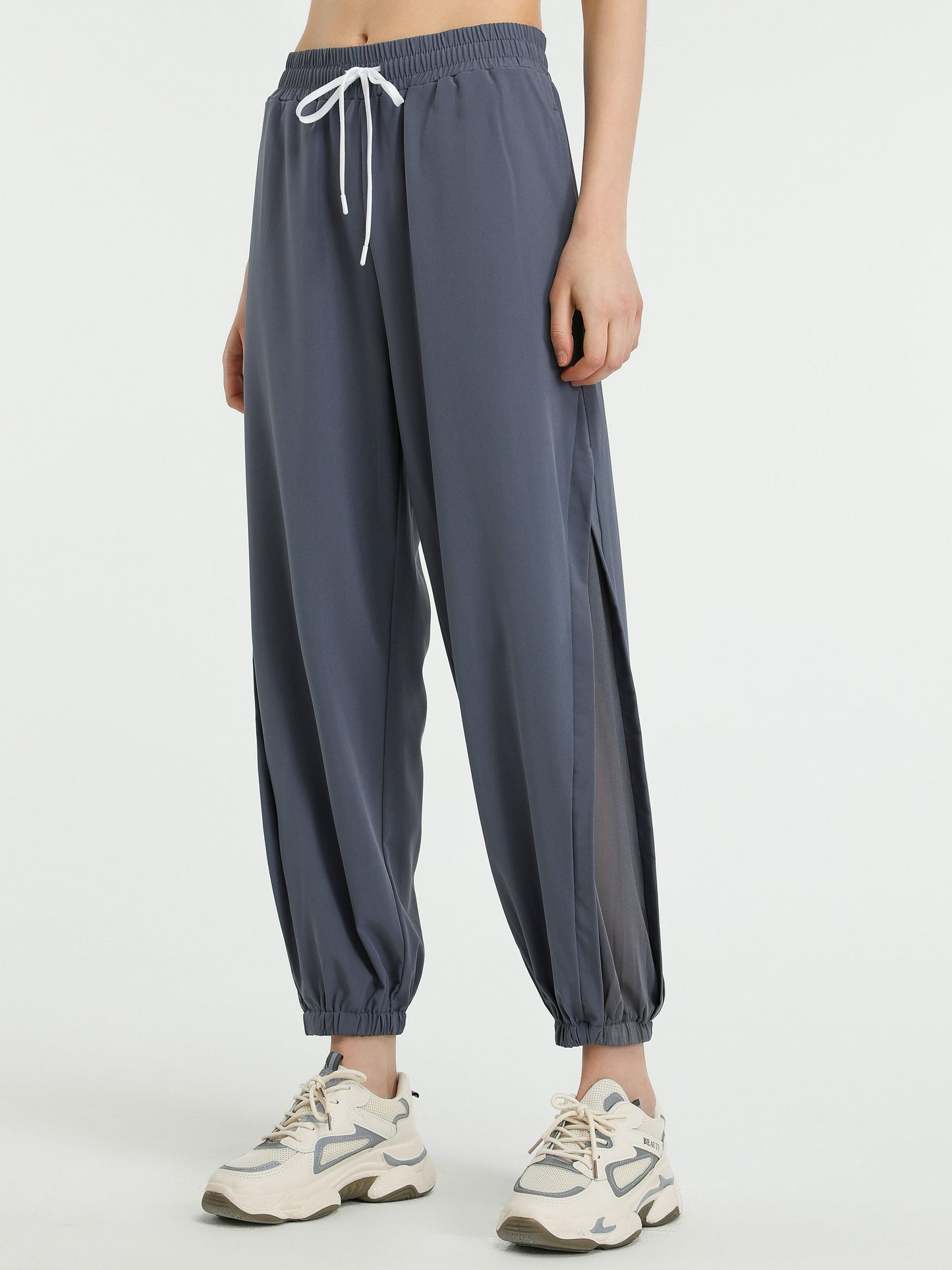 Sportieve dames jogger met mesh details – Evoque
