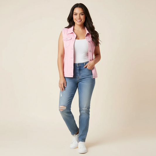 Stijlvol dames denim gilet – Amélie