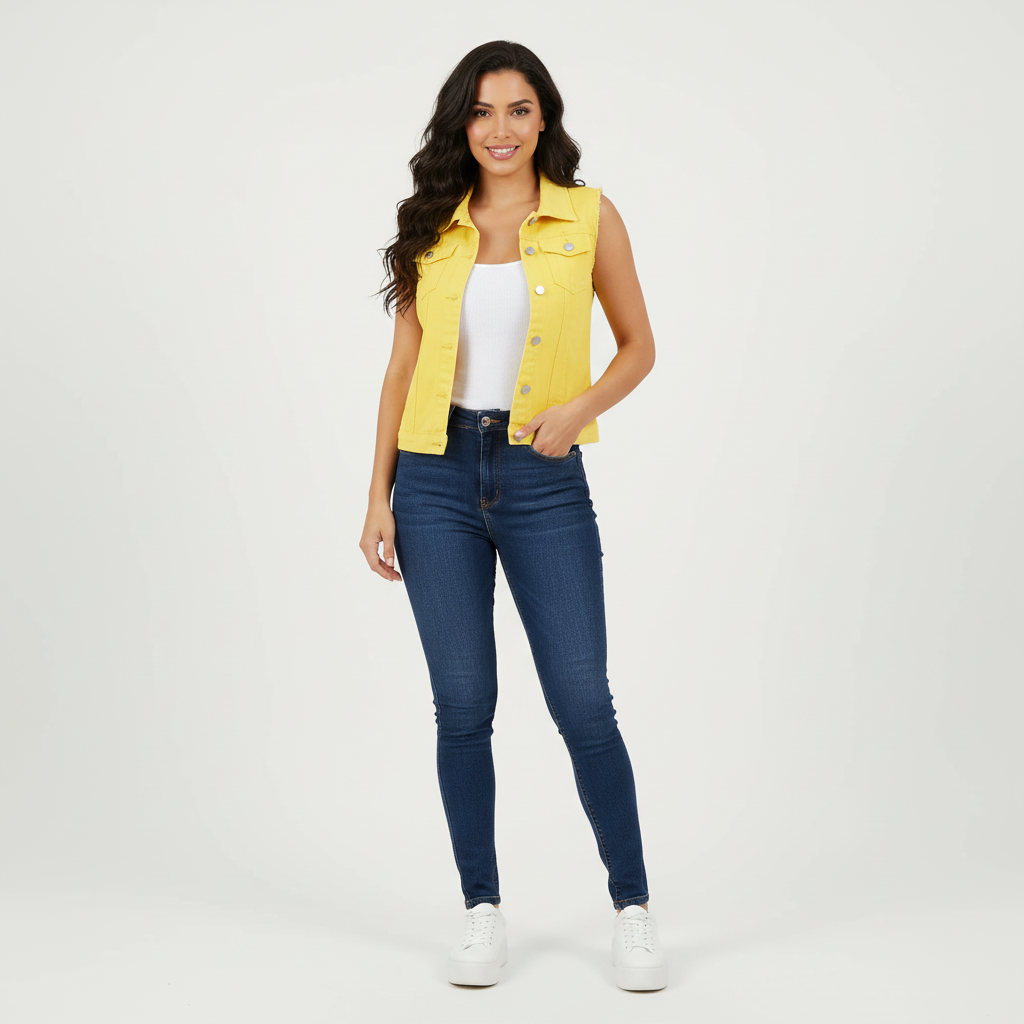 Stijlvol dames denim gilet – Amélie