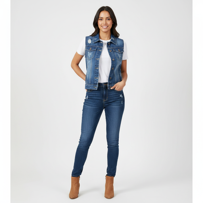 Stijlvol dames denim gilet – Amélie