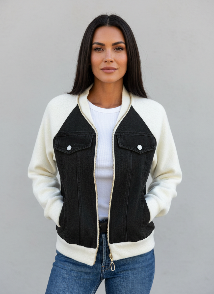 Stijlvol dames jack met denimlook
