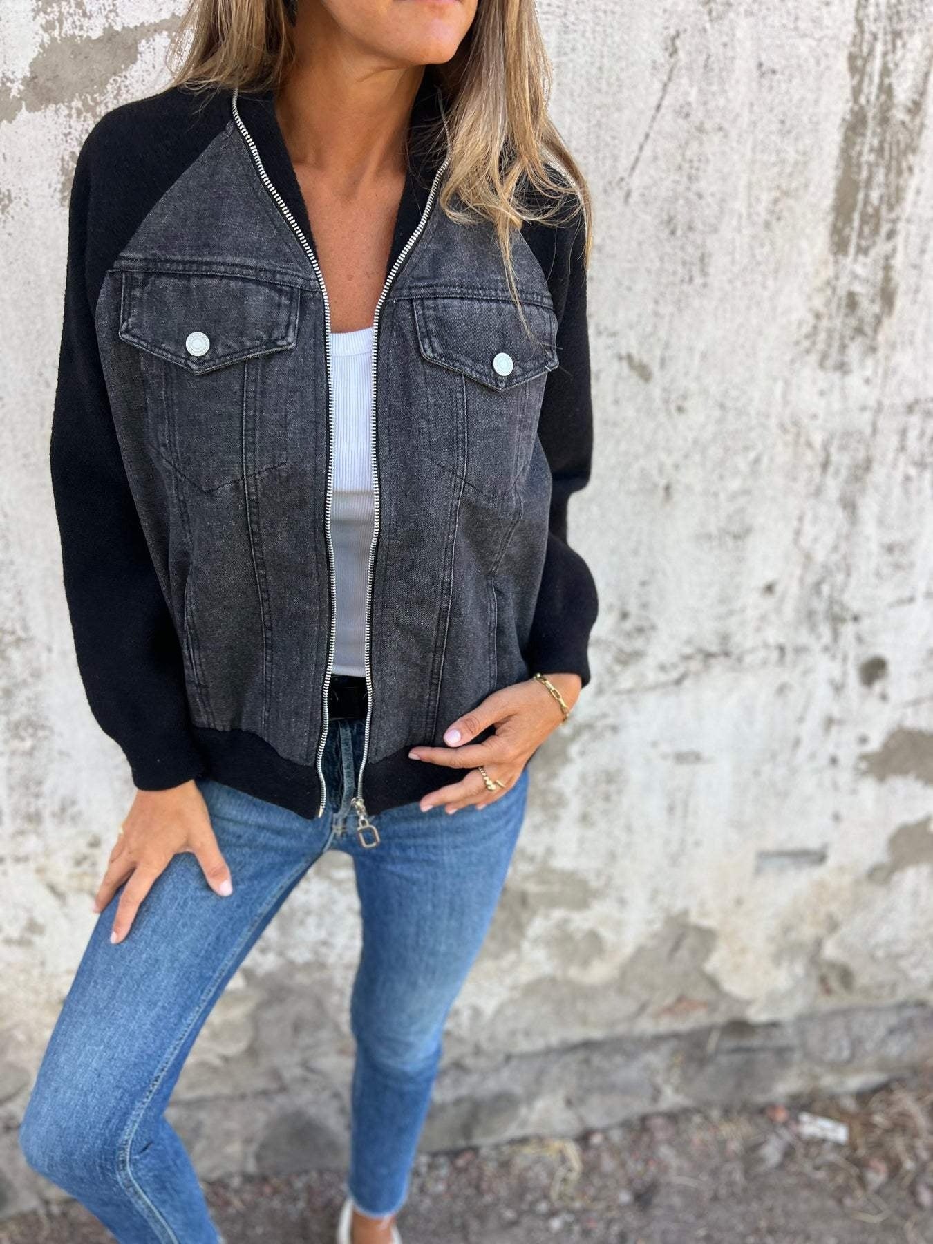 Stijlvol dames jack met denimlook